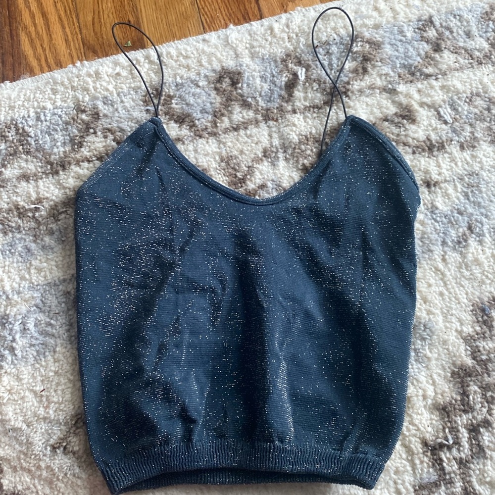 Free people blue/sparkly tank top